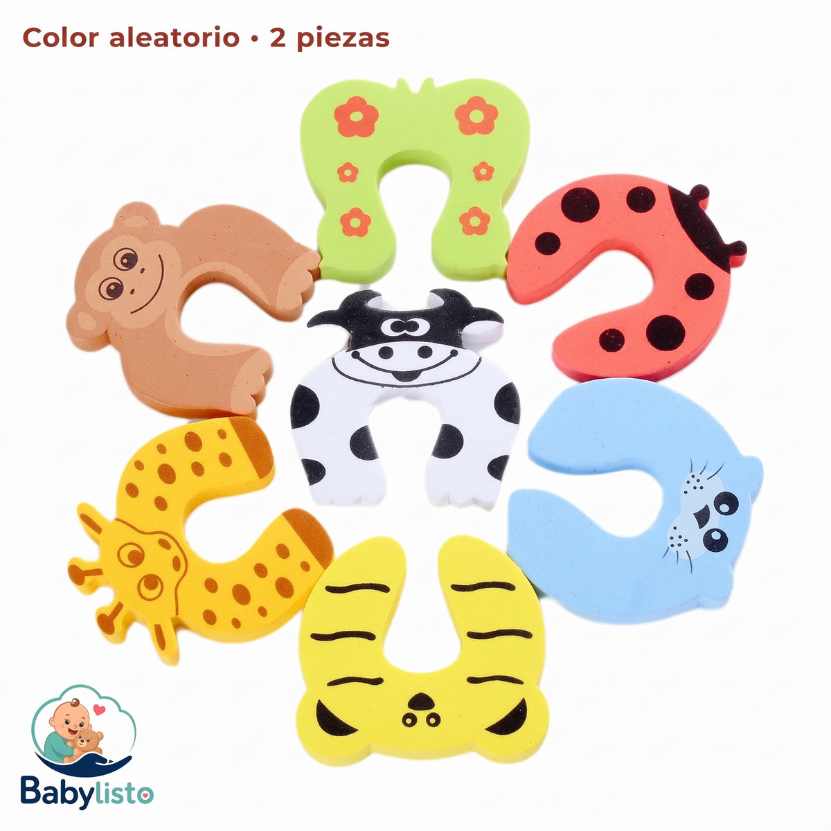 Baby Safety Door Stopper - Cute Animal Anti-Pinch Finger Guard (2/5 Pack)