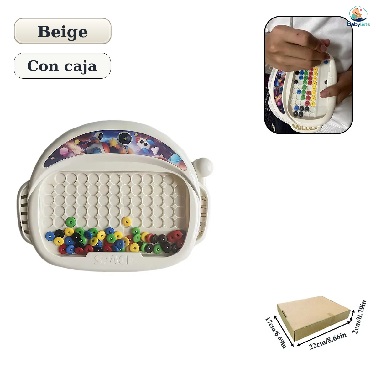 Magnetic Doodle Board with Pen & Beads - Mess-Free Drawing Toy for Kids 3-8