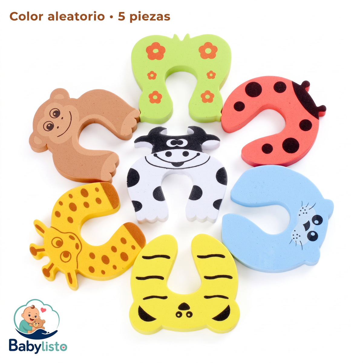 Baby Safety Door Stopper - Cute Animal Anti-Pinch Finger Guard (2/5 Pack)