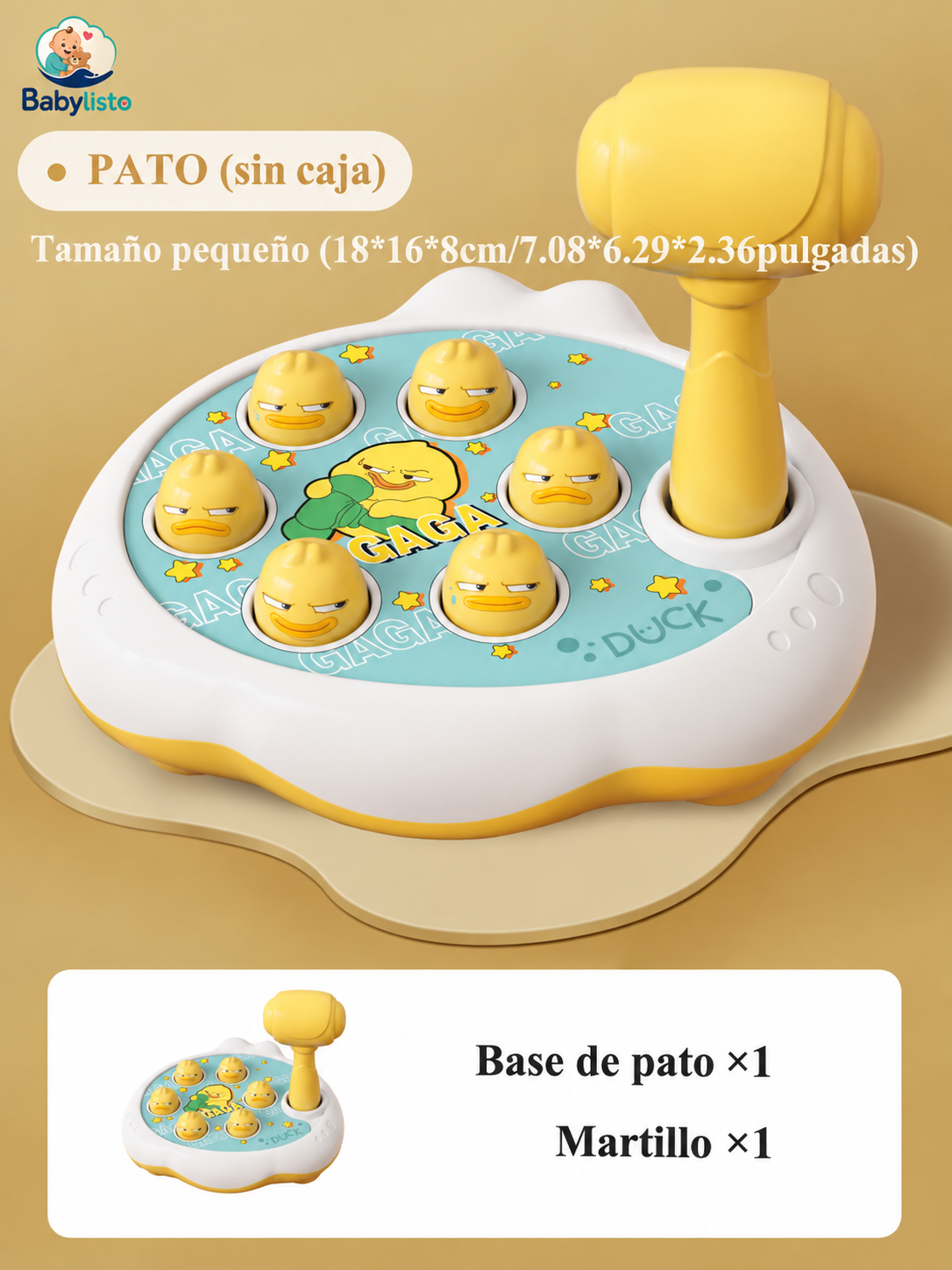 Martillo Montessori Pato Rana Cerdo para Bebé