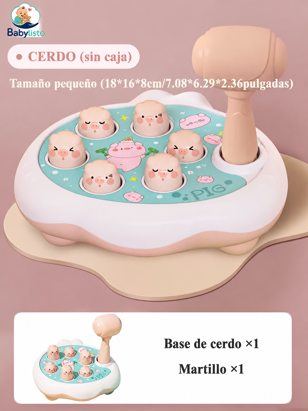 Martillo Montessori Pato Rana Cerdo para Bebé
