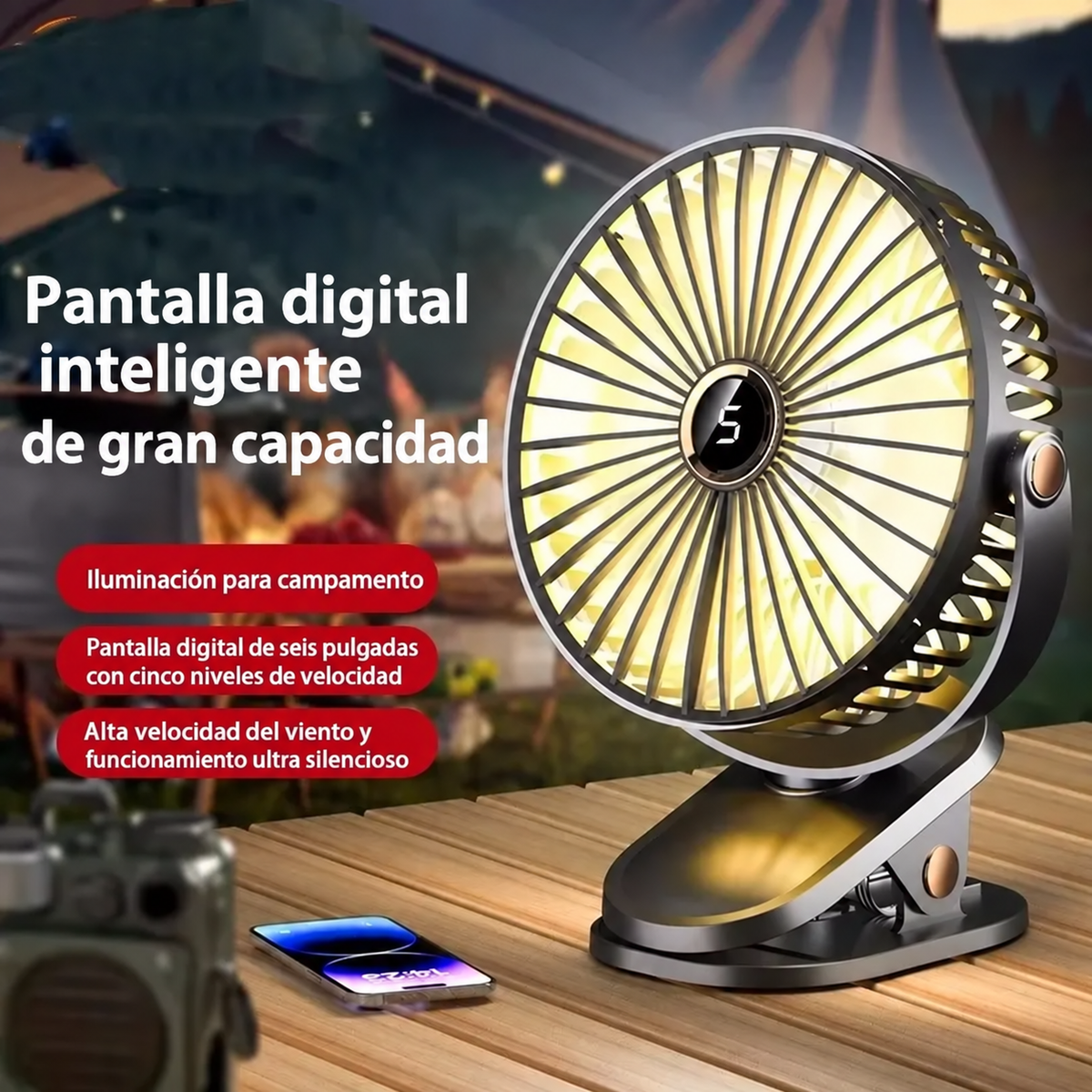 Ventilador Clip Recargable