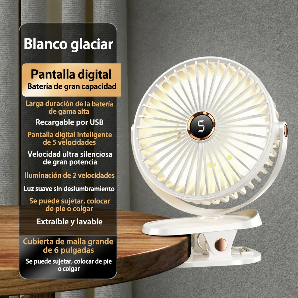Ventilador Clip Recargable