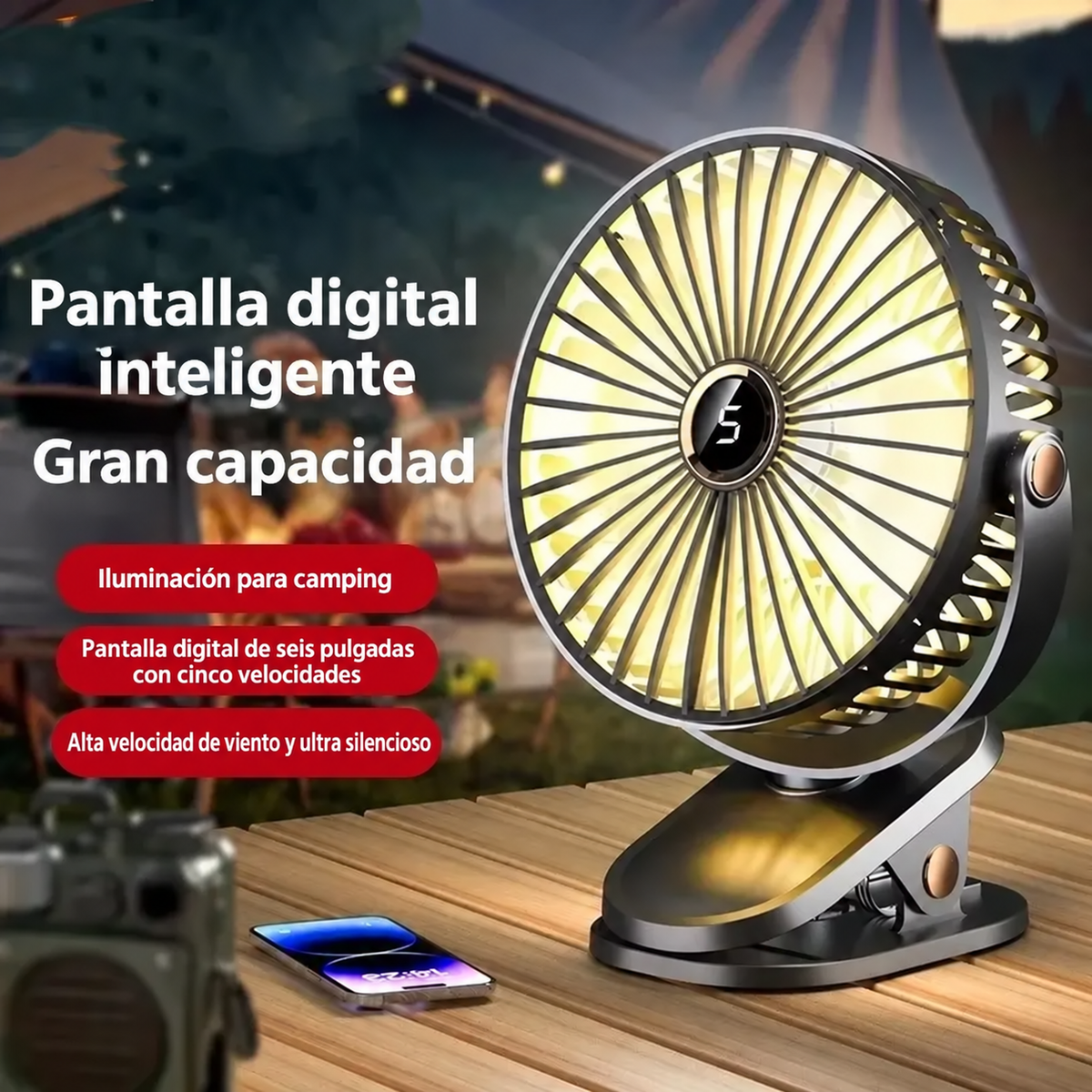 Ventilador Clip Recargable