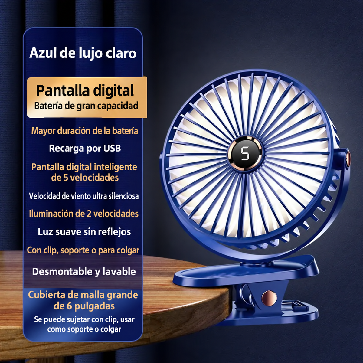 Ventilador Clip Recargable