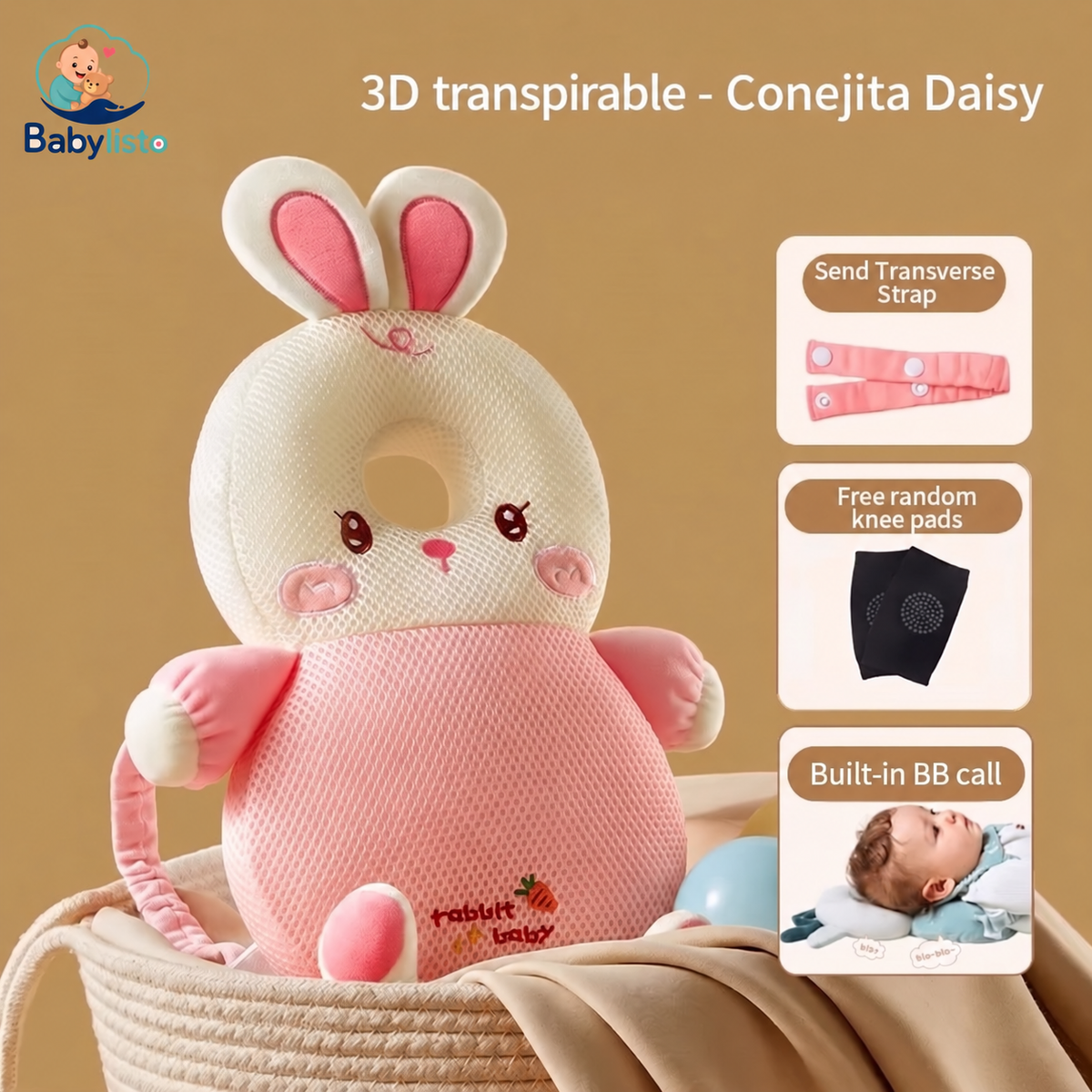 Almohada Protectora Antigolpes para Bebé