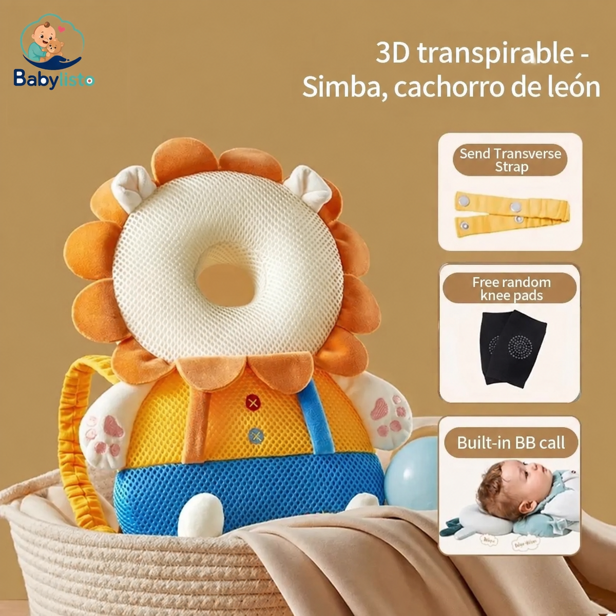 Almohada Protectora Antigolpes para Bebé