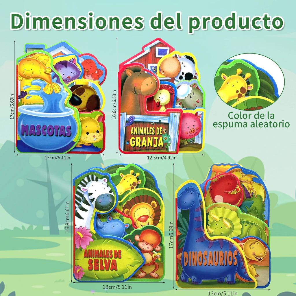 Libro de Cuentos Foam para Bebé - Resistente a Roturas, Animales Tiernos