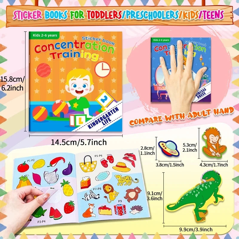 Libro de Pegatinas Montessori para Niños