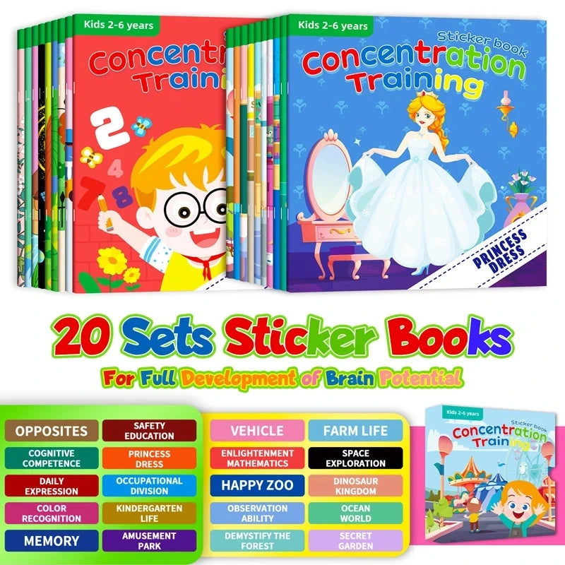 Libro de Pegatinas Montessori para Niños