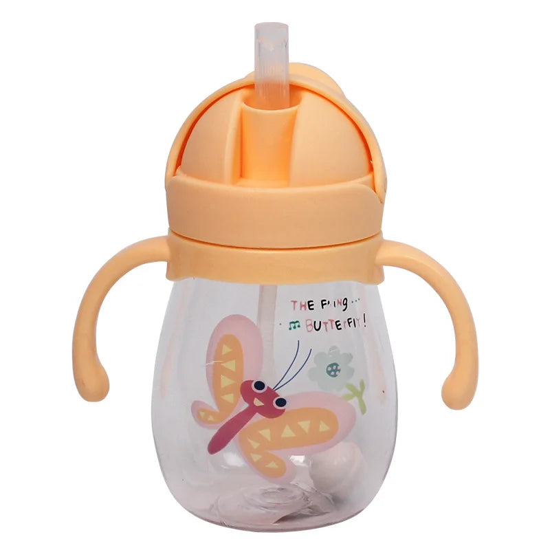 Baby Water Cup Straw Cute Kindergarten Children Water Cup With Gravity Ball Duckbill Cup Infant Drinking Cup