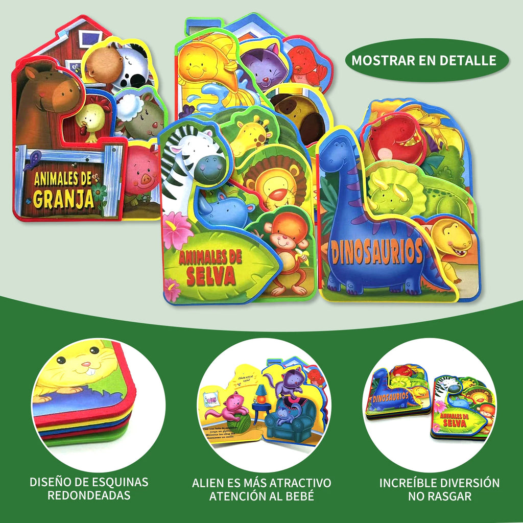 Libro de Cuentos Foam para Bebé - Resistente a Roturas, Animales Tiernos