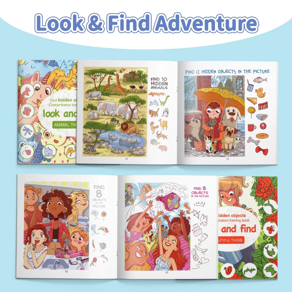Libro Busca y Encuentra para Niños - Entrena la Concentración
