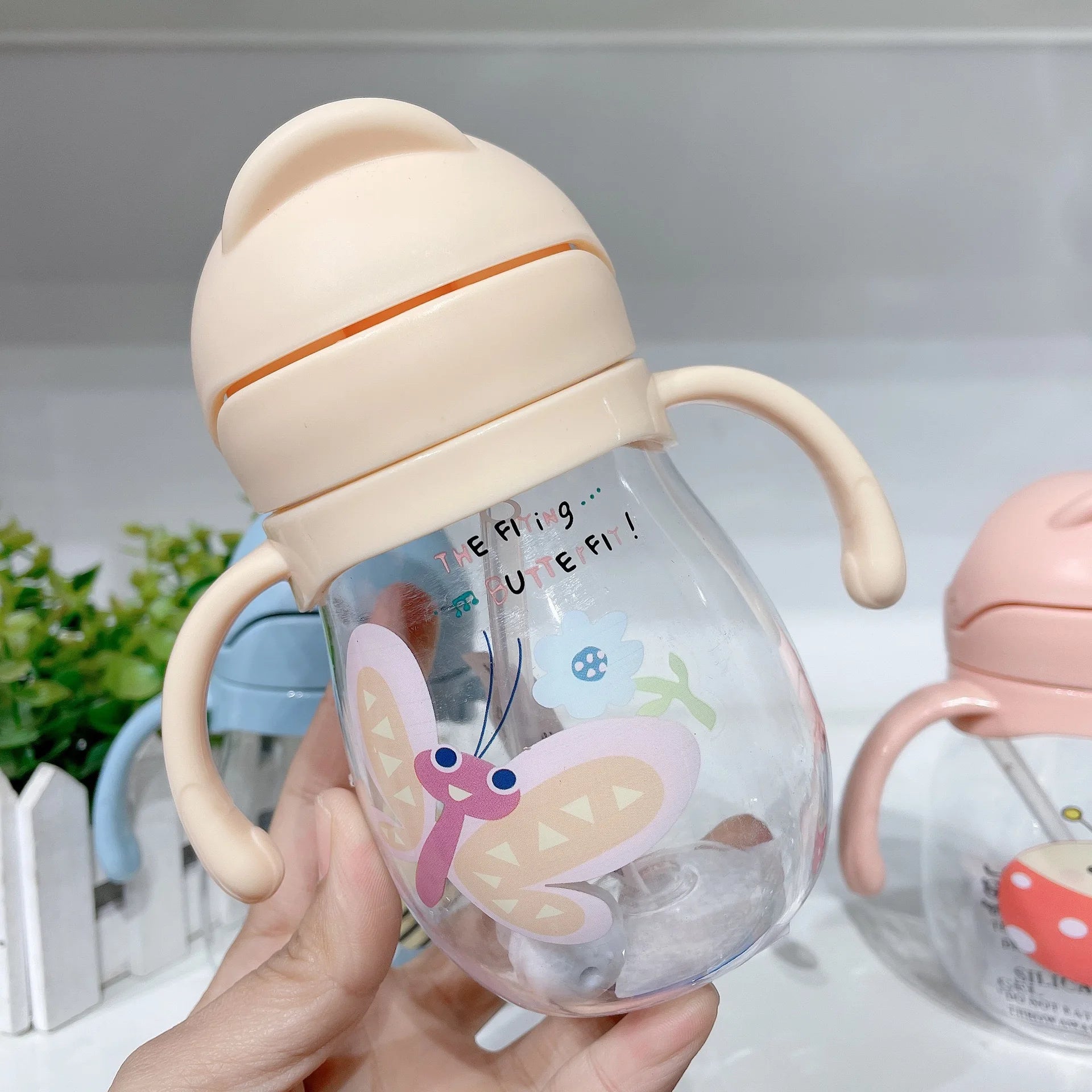 Baby Water Cup Straw Cute Kindergarten Children Water Cup With Gravity Ball Duckbill Cup Infant Drinking Cup