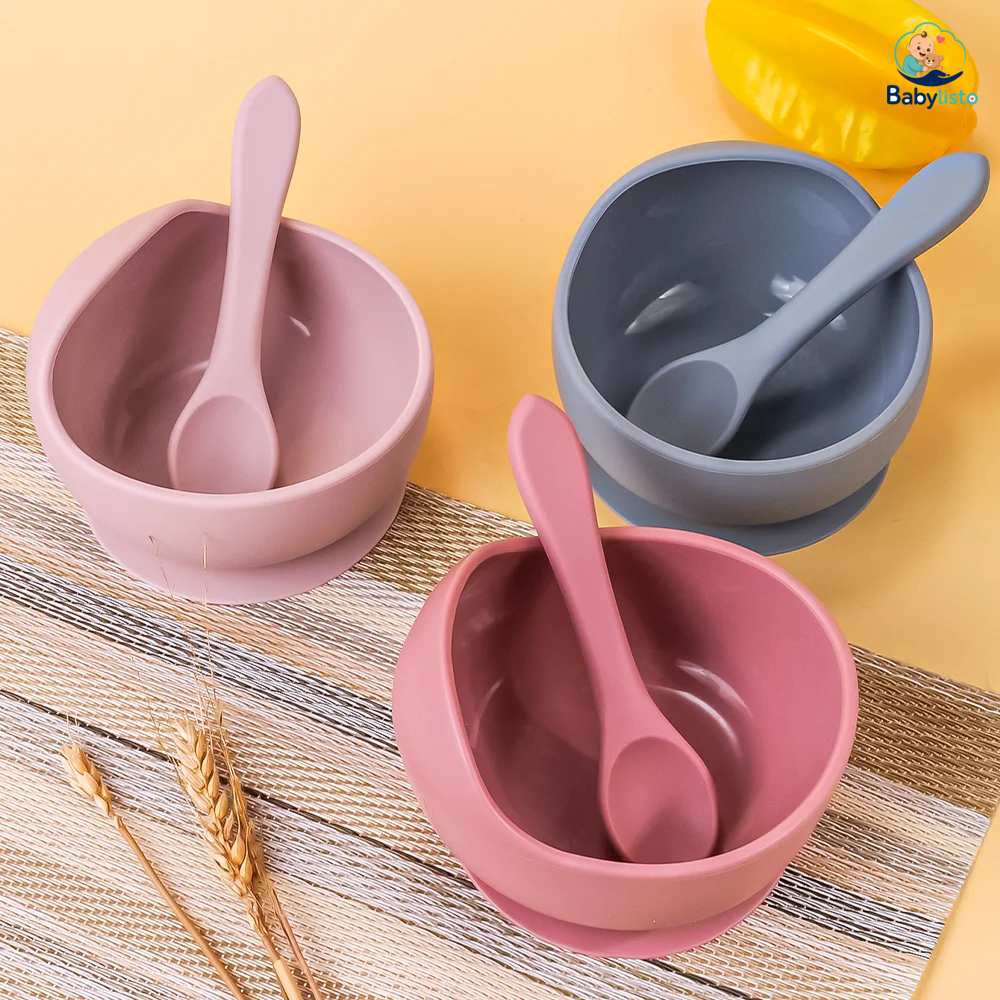 Set de 2 Cuencos de Silicona con Ventosa