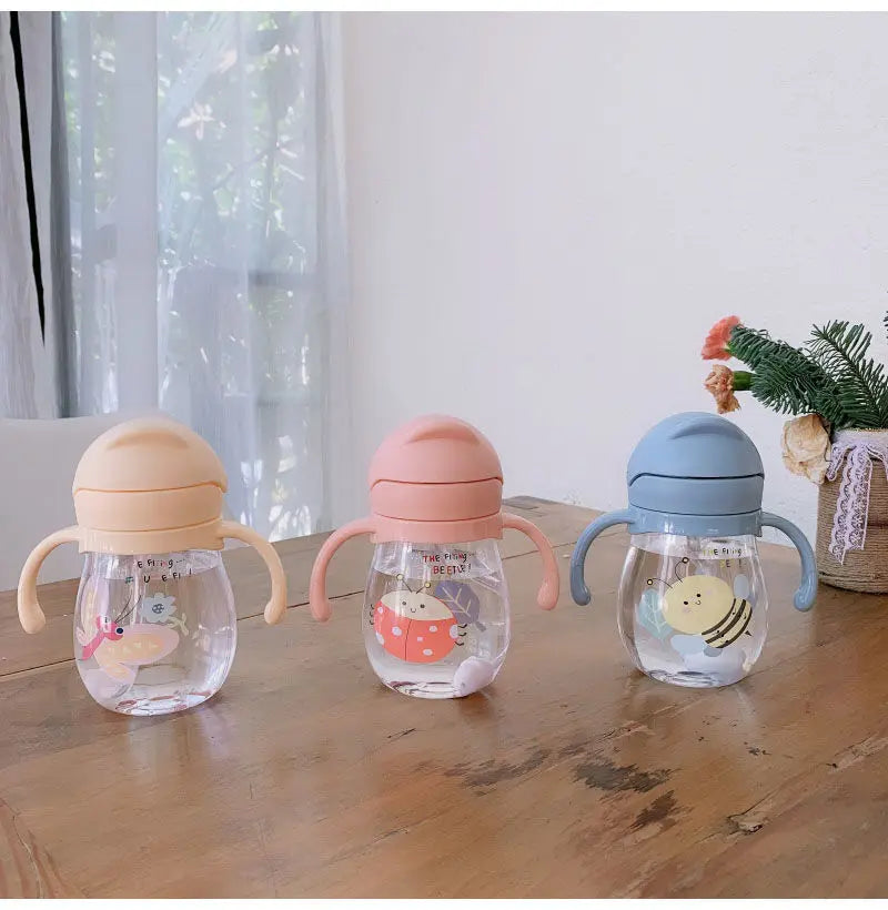 Baby Water Cup Straw Cute Kindergarten Children Water Cup With Gravity Ball Duckbill Cup Infant Drinking Cup