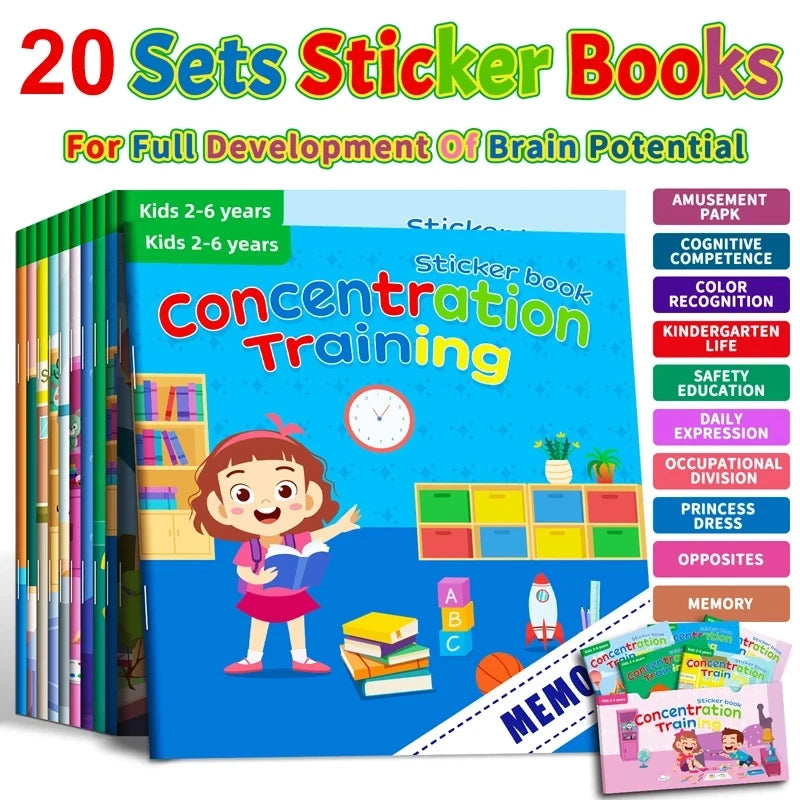 Libro de Pegatinas Montessori para Niños