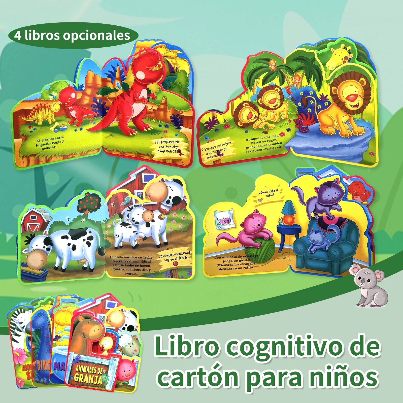 Libro de Cuentos Foam para Bebé - Resistente a Roturas, Animales Tiernos