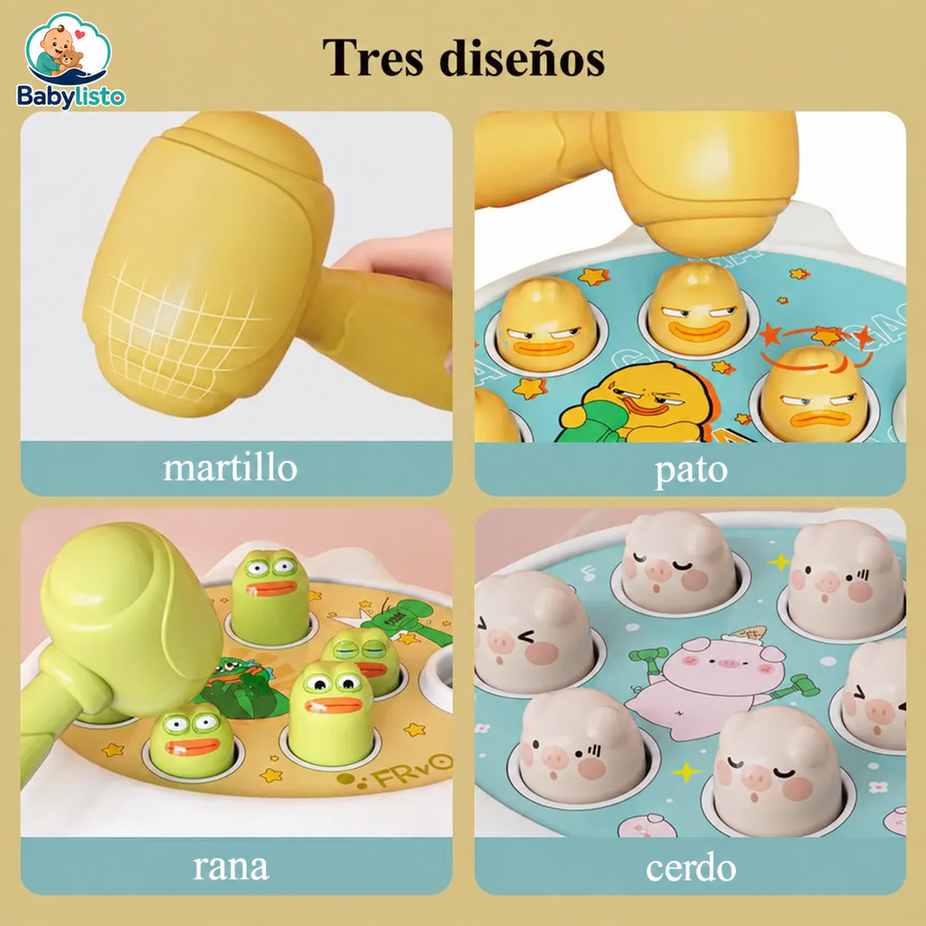 Martillo Montessori Pato Rana Cerdo para Bebé