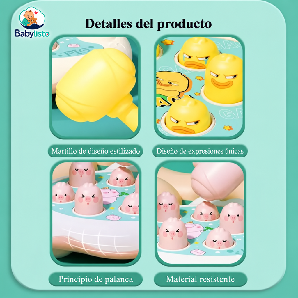 Martillo Montessori Pato Rana Cerdo para Bebé